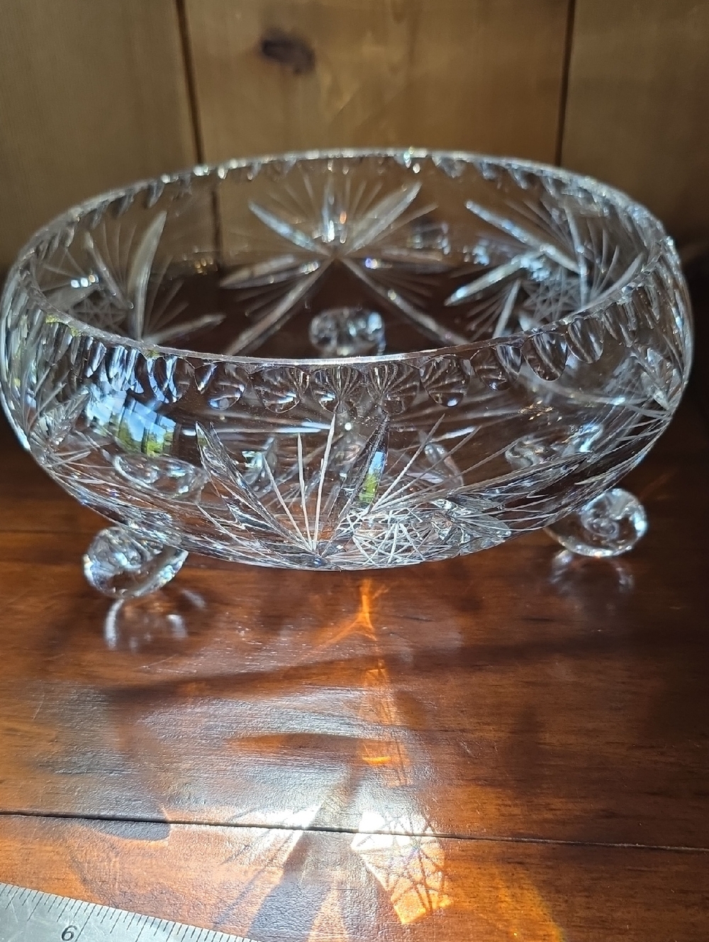 Vintage Lead Crystal Tri-footed bowl